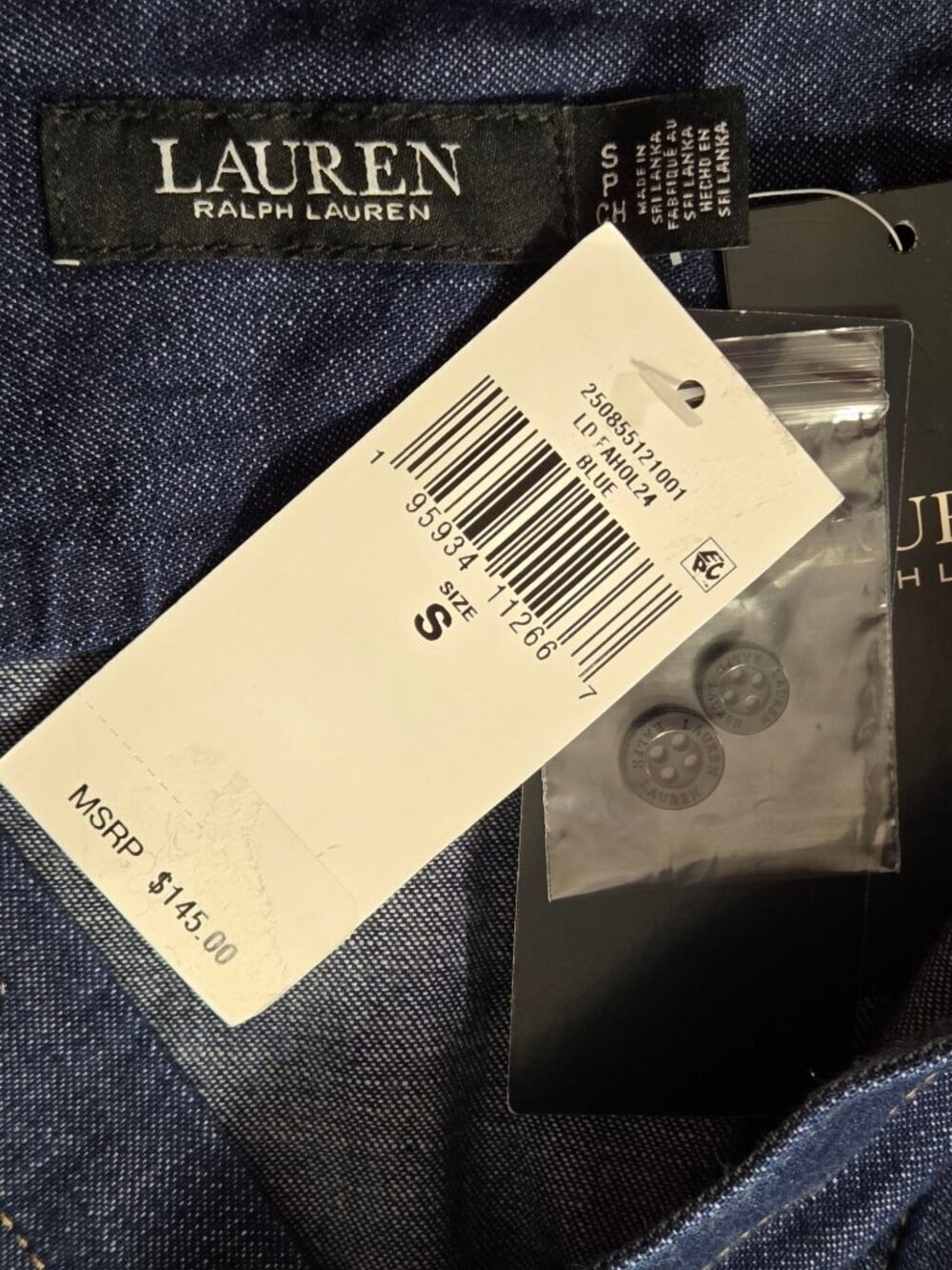 Lauren Ralph Lauren Belted Denim Shirtdress - Small - Picture 3 of 9